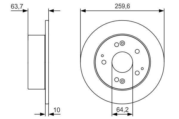 BOSCH Hátsó féktárcsa 0986479V39_BOSCH