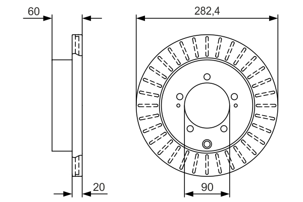 BOSCH Hátsó féktárcsa 0986479V40_BOSCH