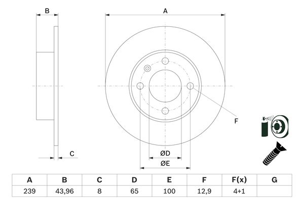 BOSCH Féktárcsa, mind 0986479V90_BOSCH