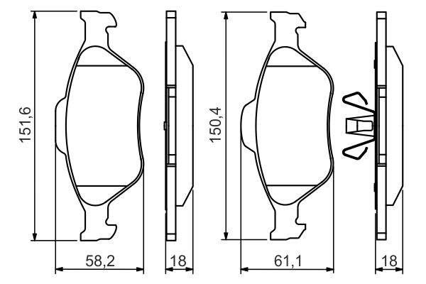 BOSCH Fékbetét, mind 0986494511_BOSCH