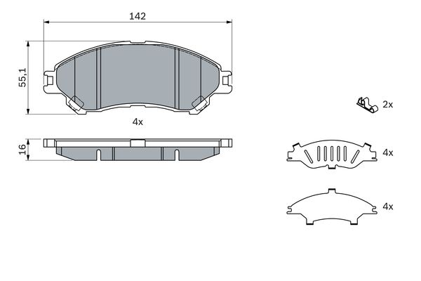 BOSCH Fékbetét, mind 0986494742_BOSCH