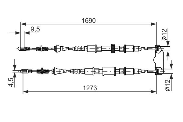 BOSCH Kézifék bowden 1987477129_BOSCH