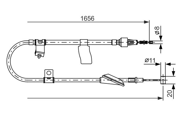 BOSCH Kézifék bowden 1987477610_BOSCH