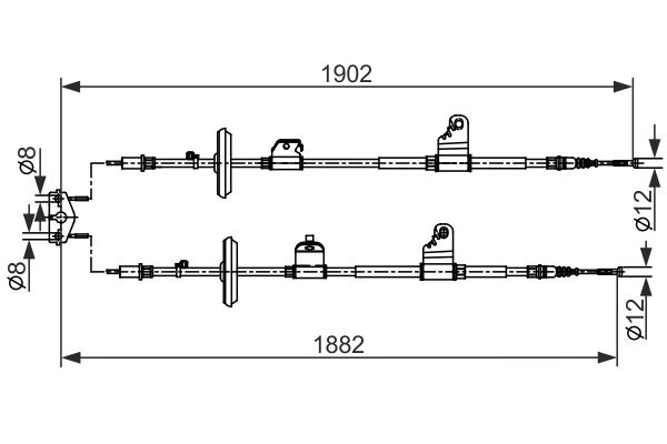 BOSCH Kézifék bowden 1987482562_BOSCH