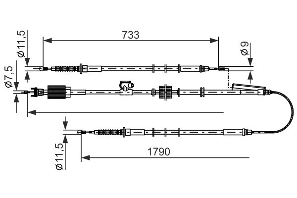 BOSCH Kézifék bowden 1987482803_BOSCH