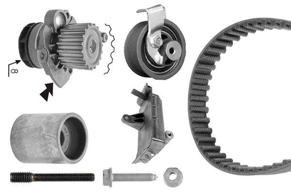 BOSCH Vezérműszíjkészlet vízpumpával 1987946420_BOSCH