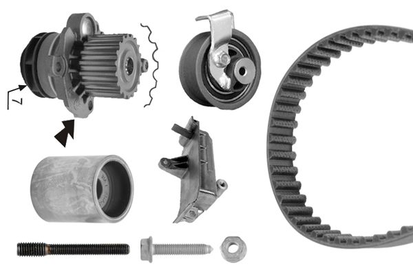 BOSCH Vezérműszíjkészlet vízpumpával 1987948867_BOSCH