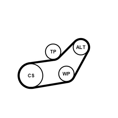 CONTITECH Hosszbordásszíjkészlet vízpumpával 6PK1045WP1_CONTI