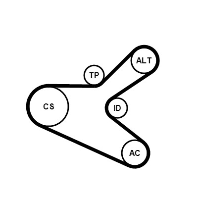 CONTITECH Hosszbordásszíj készlet 6PK1153K2_CONTI