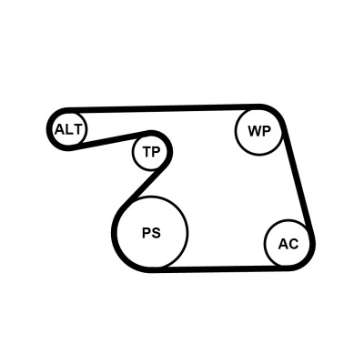 CONTITECH Hosszbordásszíjkészlet vízpumpával 6PK1318WP1_CONTI