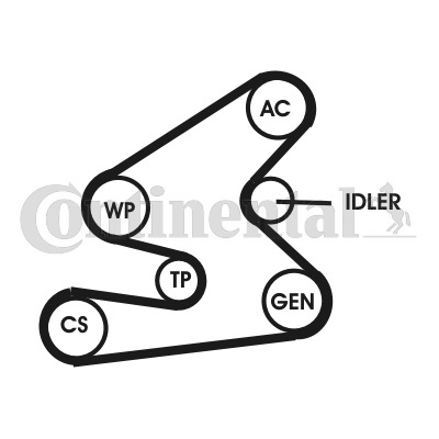 CONTITECH Hosszbordásszíj készlet 6PK1623D1_CONTI