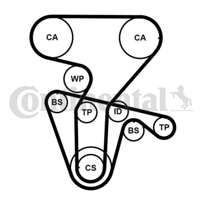 CONTITECH Vezérműszíjkészlet vízpumpával CT877WP4PRO_CONTI