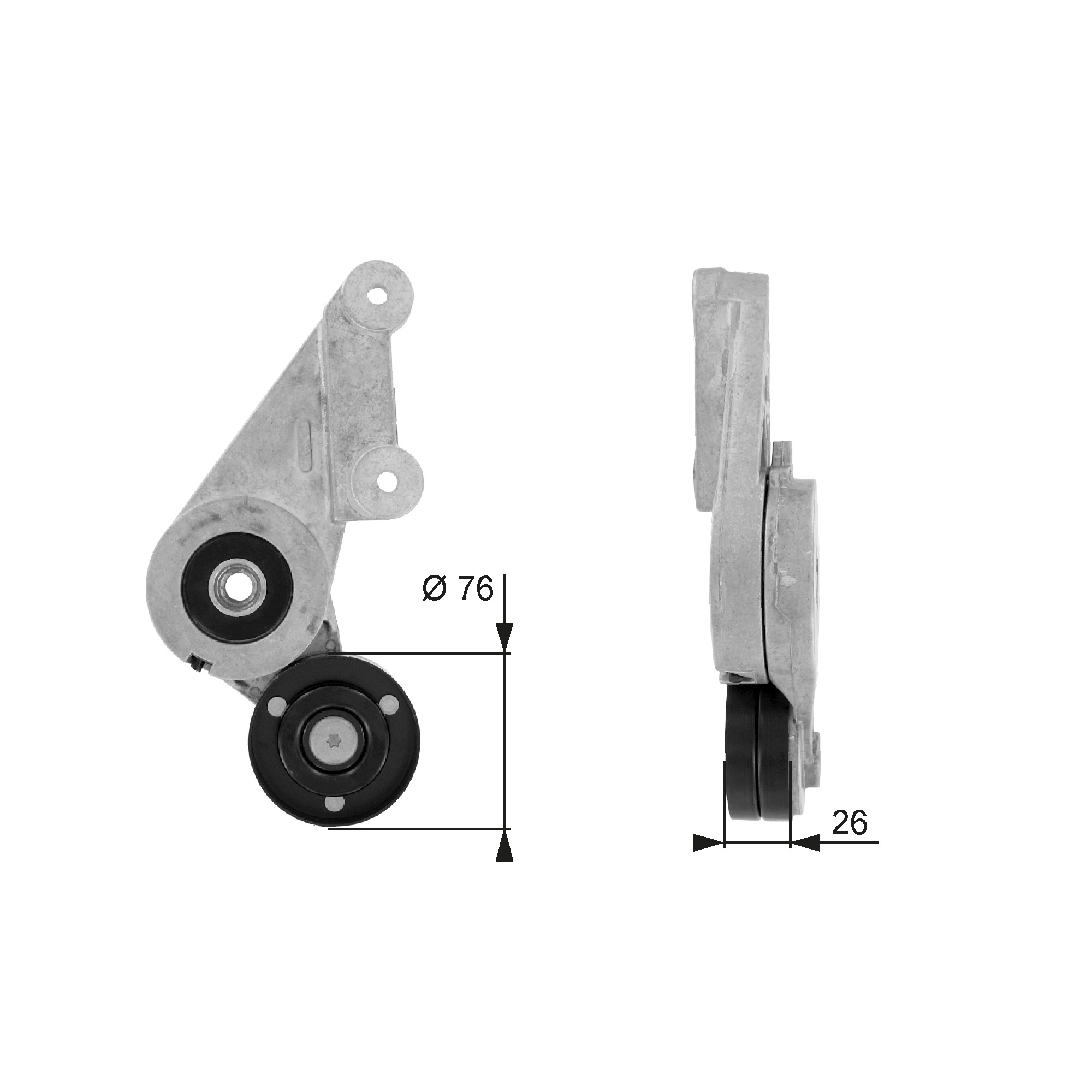 GATES Feszítőgörgő, hosszbordás szíj T38304_GATES