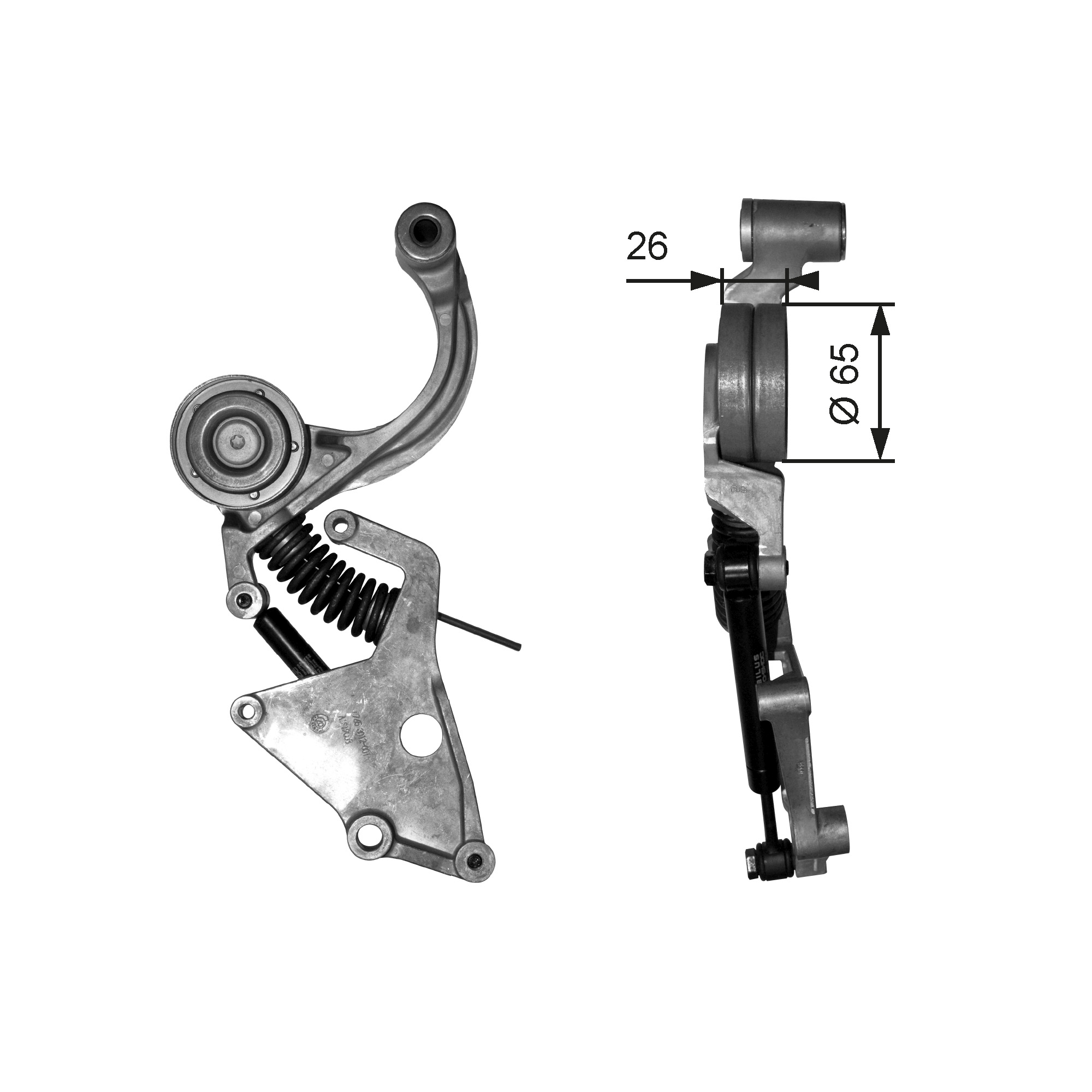 GATES Feszítőgörgő, hosszbordás szíj T38404_GATES