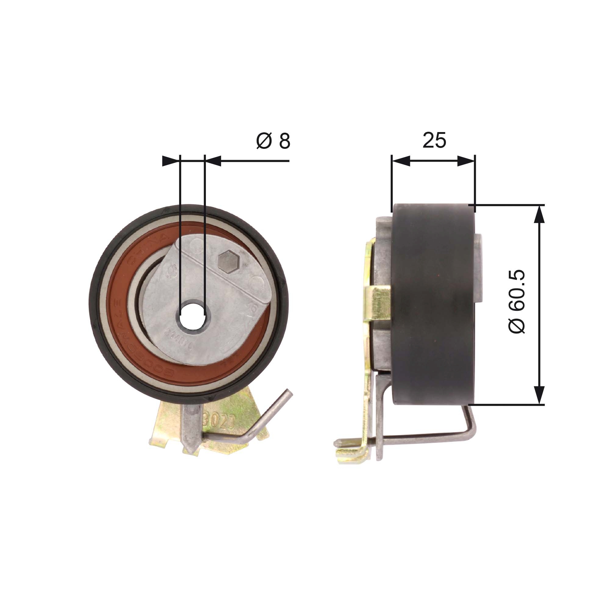 GATES Feszítőgörgő, vezérműszíj T43023_GATES