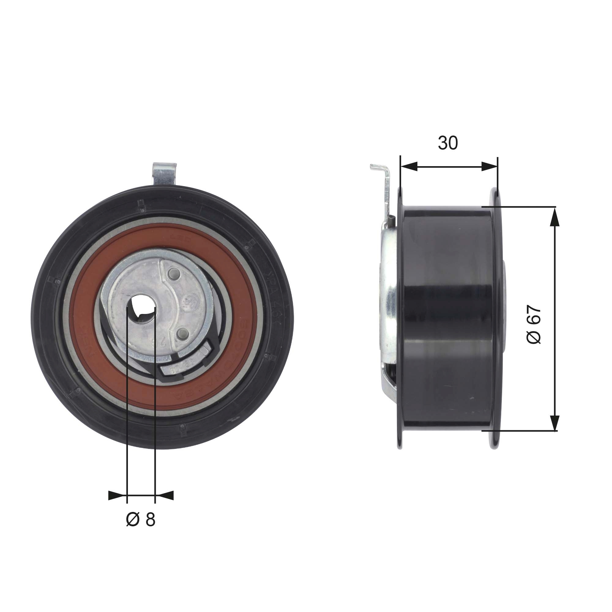 GATES Feszítőgörgő, vezérműszíj T43069_GATES