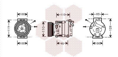 VAN WEZEL Klímakompresszor 0100K019_VW