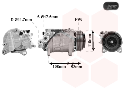 VAN WEZEL Klímakompresszor 0600K601_VW