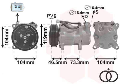 VAN WEZEL Klímakompresszor 0900K030_VW