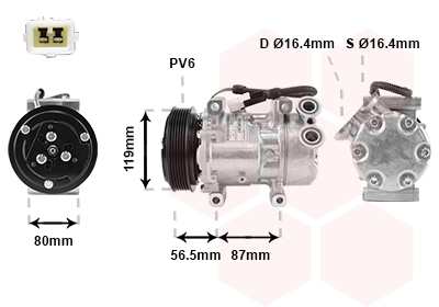 VAN WEZEL Klímakompresszor 0900K207_VW