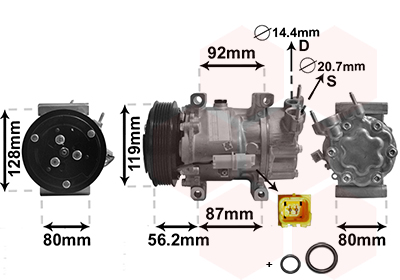 VAN WEZEL Klímakompresszor 0900K214_VW