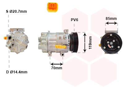 VAN WEZEL Klímakompresszor 0900K253_VW