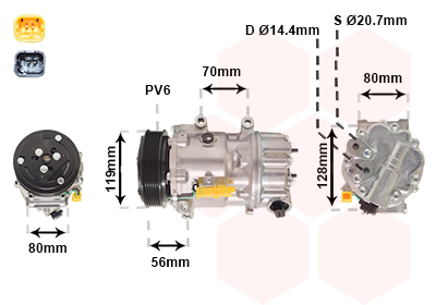 VAN WEZEL Klímakompresszor 0900K256_VW