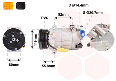 VAN WEZEL Klímakompresszor 0900K282_VW