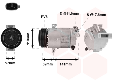 VAN WEZEL Klímakompresszor 1700K333_VW