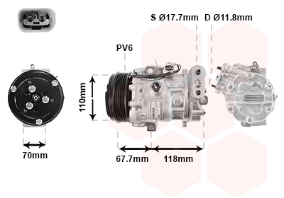 VAN WEZEL Klímakompresszor 1700K384_VW