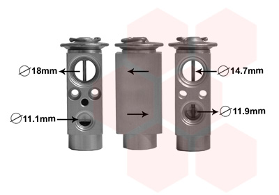 VAN WEZEL Tágulószelep, klímaberendezés 18001380_VW