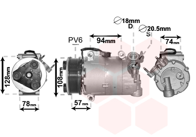 VAN WEZEL Klímakompresszor 1800K482_VW