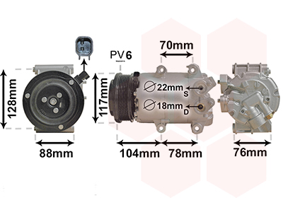 VAN WEZEL Klímakompresszor 1801K728_VW