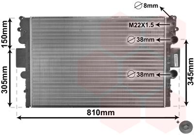 VAN WEZEL Vízhűtő 28002043_VW