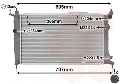 VAN WEZEL Vízhűtő 37002091_VW