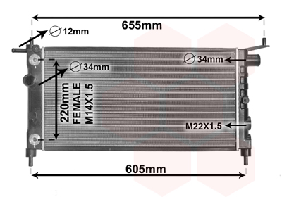 VAN WEZEL Vízhűtő 37002184_VW