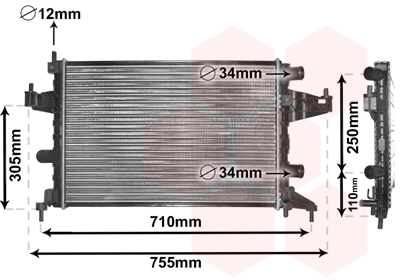 VAN WEZEL Vízhűtő 37002303_VW