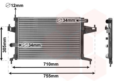 VAN WEZEL Vízhűtő 37002306_VW