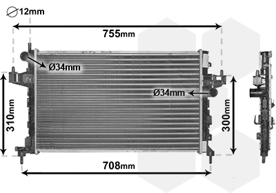 VAN WEZEL Vízhűtő 37002380_VW