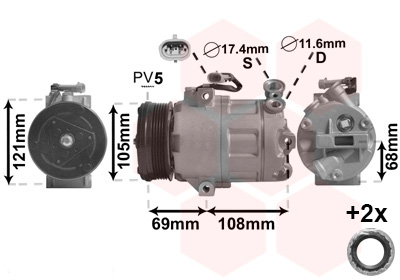 VAN WEZEL Klímakompresszor 3700K316_VW