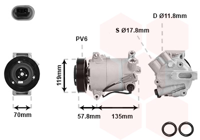 VAN WEZEL Klímakompresszor 3700K496_VW