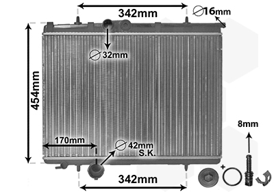 VAN WEZEL Vízhűtő 40002210_VW