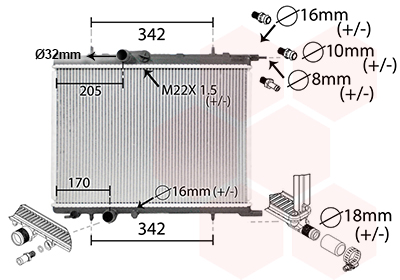 VAN WEZEL Vízhűtő 40002300_VW