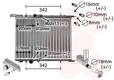 VAN WEZEL Vízhűtő 40012300_VW