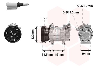 VAN WEZEL Klímakompresszor 4300K281_VW