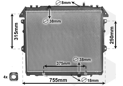 VAN WEZEL Vízhűtő 53002496_VW