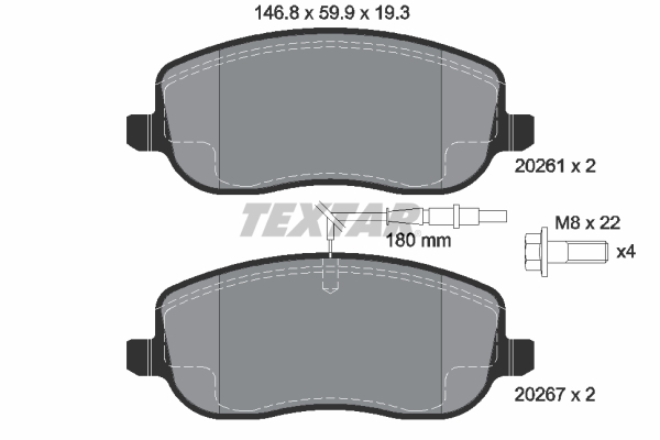 TEXTAR Első fékbetét 2026101_TEXTAR