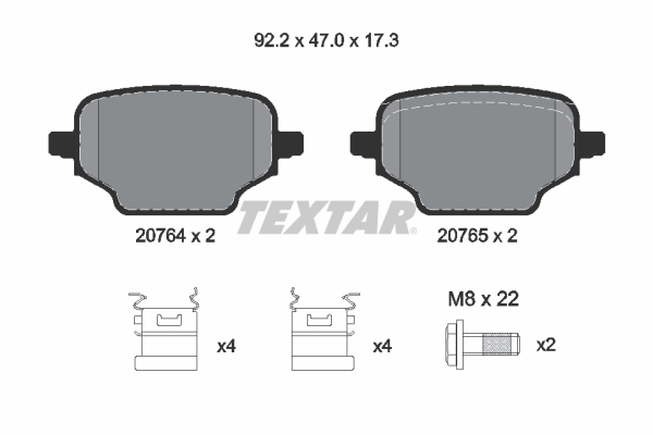 TEXTAR Fékbetét, mind 2076401_TEXTAR