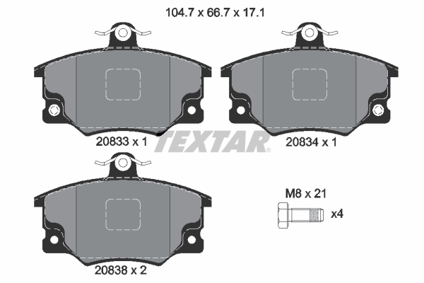 TEXTAR Első fékbetét 2083302_TEXTAR