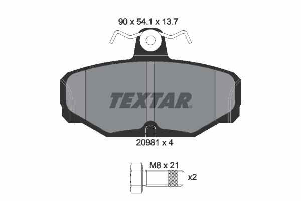 TEXTAR Hátsó fékbetét 2098101_TEXTAR